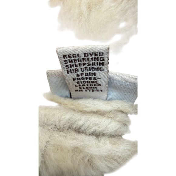 UGG Australia Shearling Sheepskin Bucket Hat & gloves Tan Leather Fur Trim Size - Picture 12 of 12
